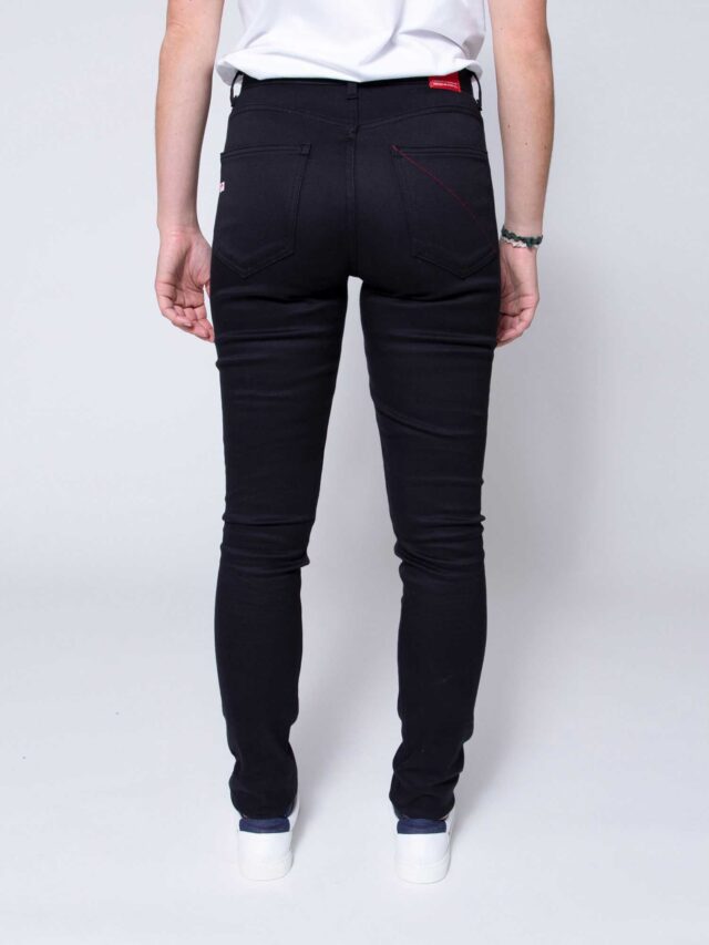 1083 - JEANS SKINNY 207H SUPER FUSELE taille haute coton bio uni noir