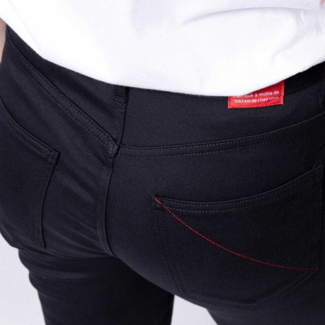 1083 - JEANS SKINNY 207H SUPER FUSELE taille haute coton bio uni noir