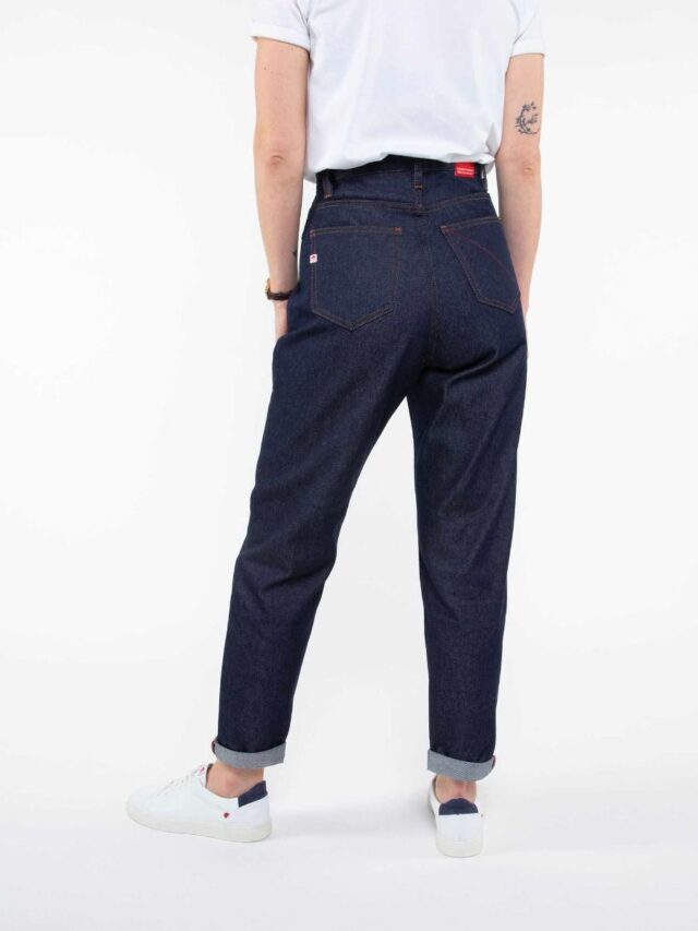 1083 - JEANS MOM 208H 100 % coton bio superdenim classique indigo brut