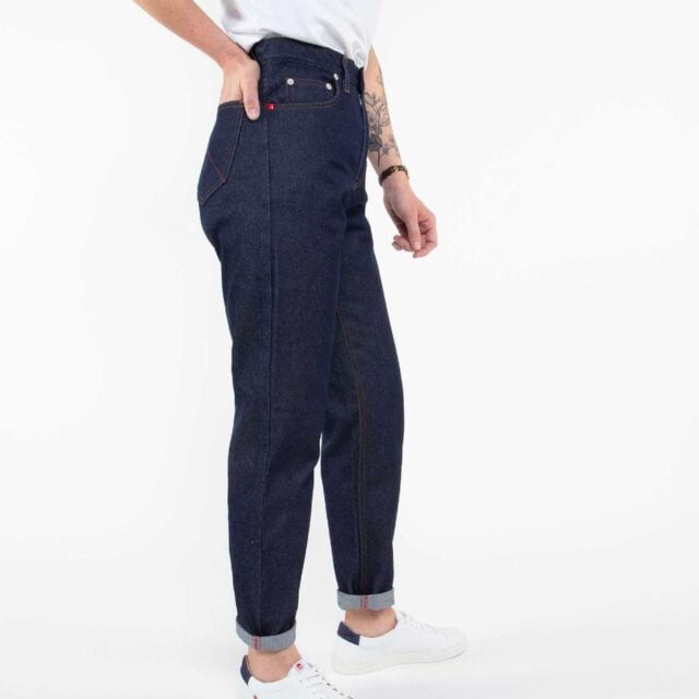 1083 - JEANS MOM 208H 100 % coton bio superdenim classique indigo brut