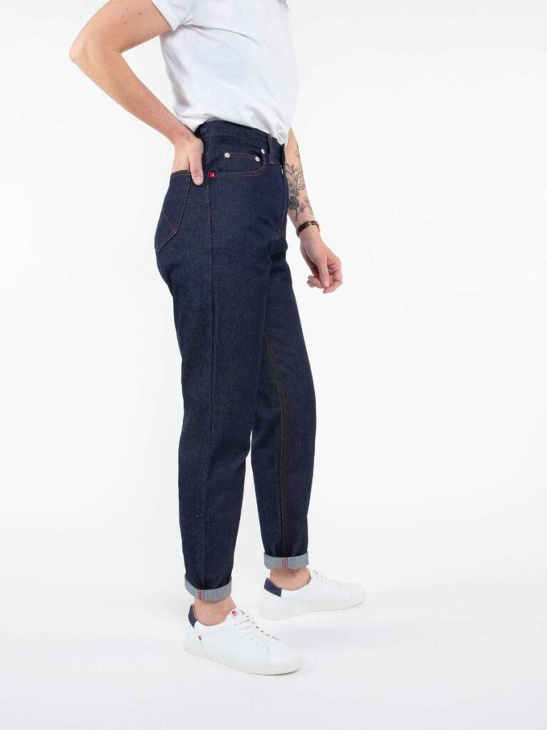 1083 - JEANS MOM 208H 100 % coton bio superdenim classique indigo brut
