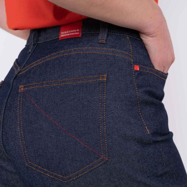 1083 - JEANS MOM 208H  flex coton bio indigo brut