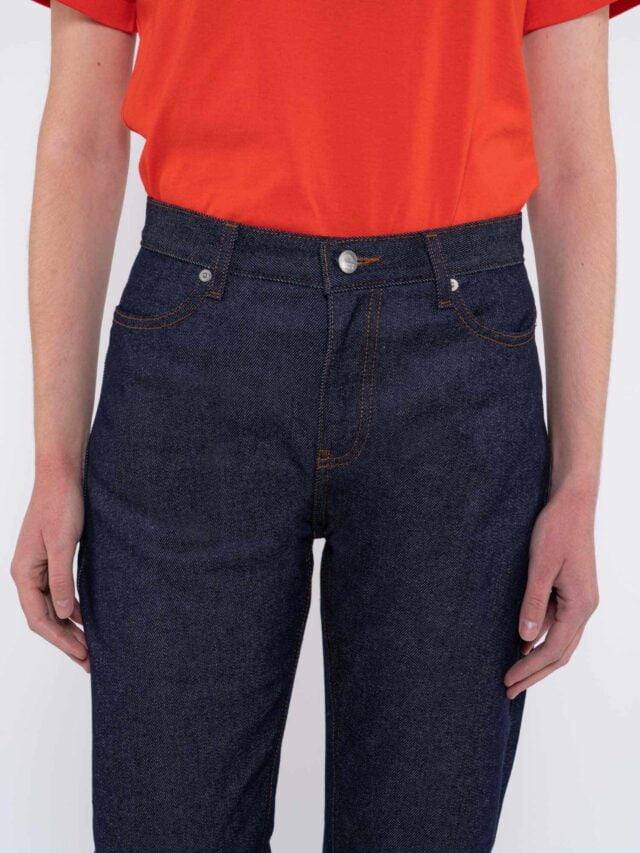 1083 - JEANS MOM 208H  flex coton bio indigo brut