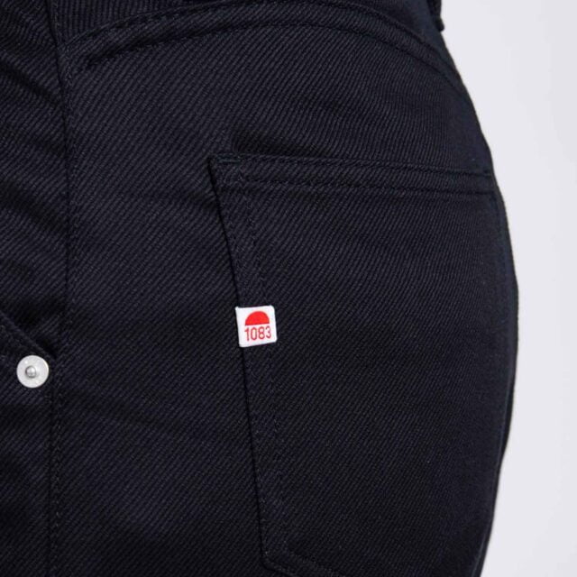 1083 - JEANS BALLON 218H taille haute coton bio denimoriginal uni noir Femme