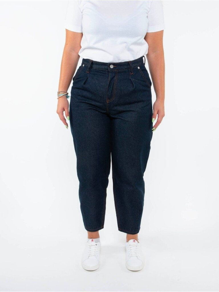 1083 - JEANS BALLON 218H bleu 100 % coton bio denim