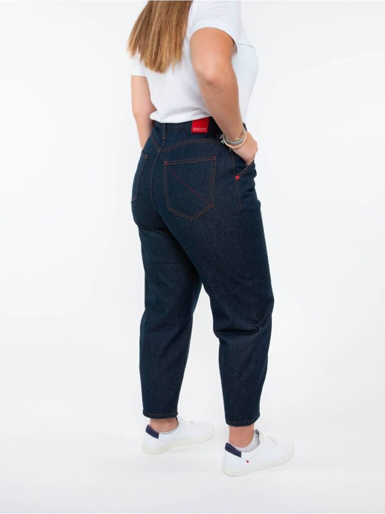 1083 - JEANS BALLON 218H bleu 100 % coton bio denim