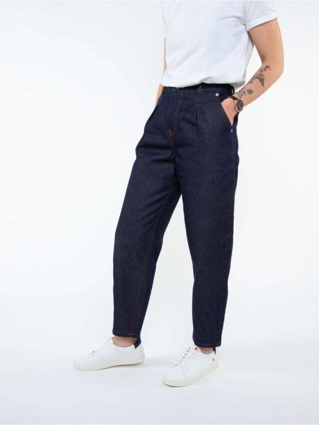 1083 - JEANS BALLON 218H 100 % coton bio superdenim indigo brut