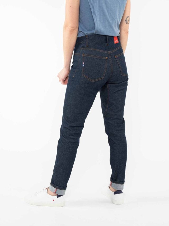 1083 - JEANS SLIM 220H FUSELE ESCALADE coton bio filidenim flex bleu Femme