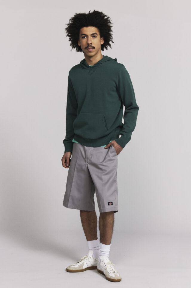Pull Sevan capuche vert Méditerranée