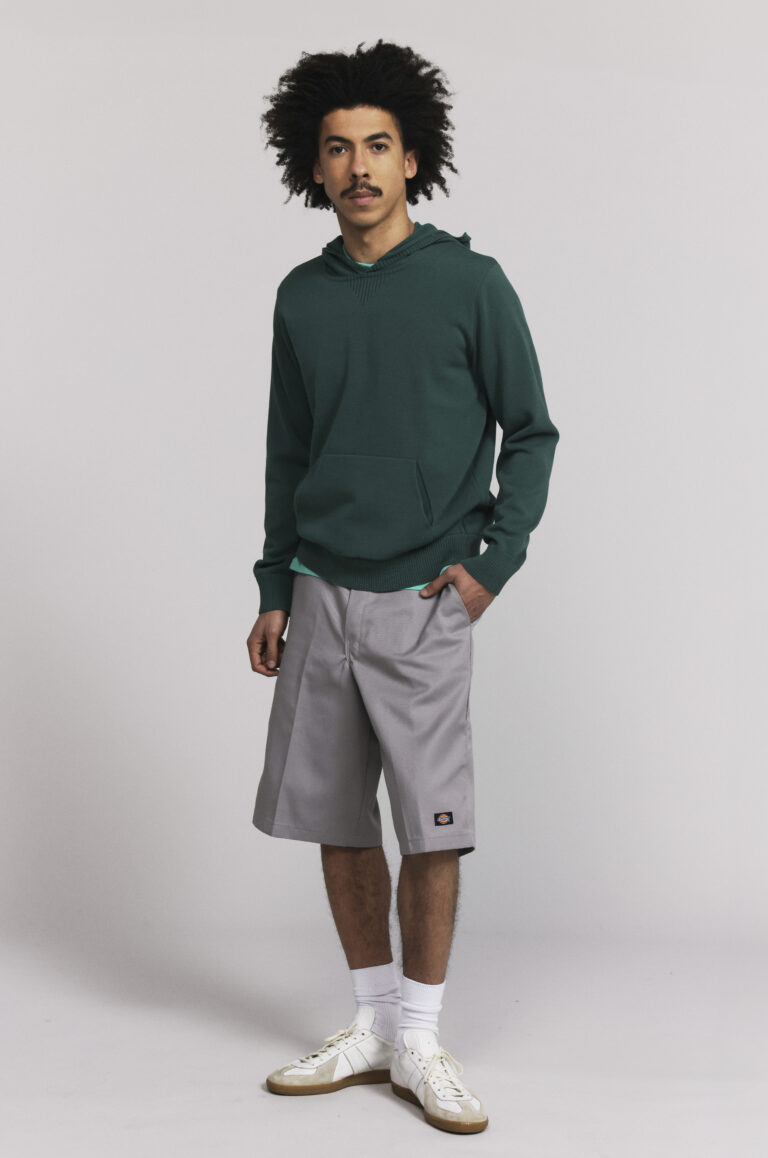 Pull Sevan capuche vert Méditerranée