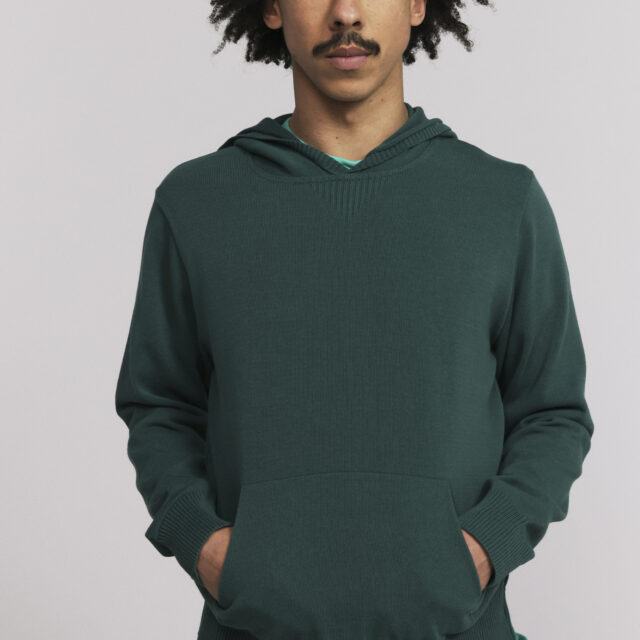 Pull Sevan capuche vert Méditerranée