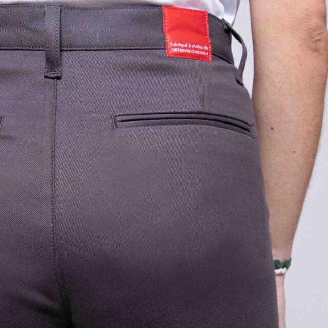 1083 - CHINO DROIT 7/8EME 261H taille haute coton bio uni anthracite