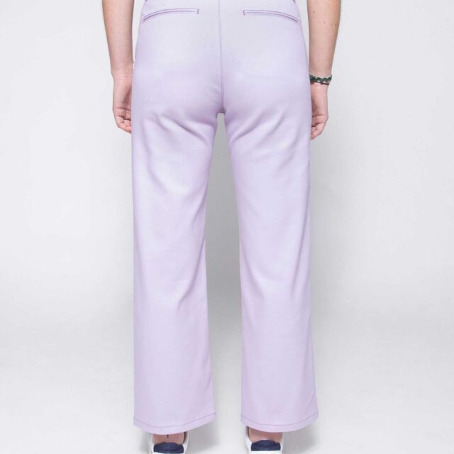 1083 - PANTALON LILAS LARGE 261H taille haute coton bio filidenim flex Femme