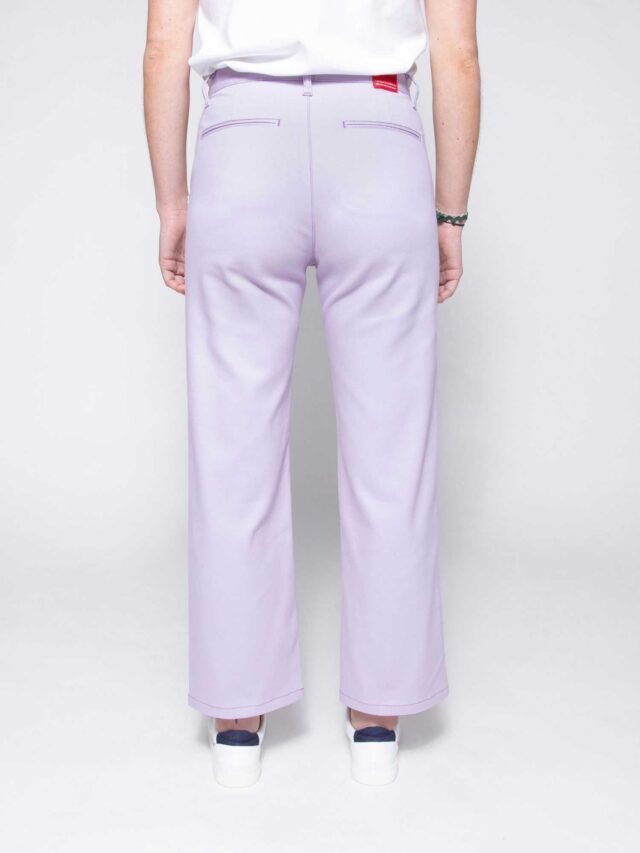 1083 - PANTALON LILAS LARGE 261H taille haute coton bio filidenim flex Femme