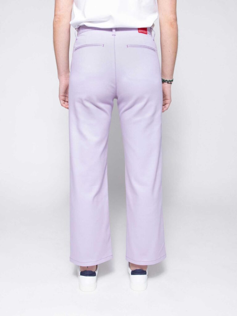 1083 - PANTALON LILAS LARGE 261H taille haute coton bio filidenim flex Femme