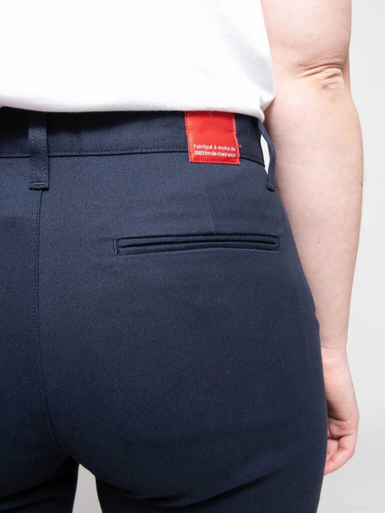 1083 - CHINO AJUSTE 263N 7/8EME coton bio filidenim flex uni bleu marine Femme