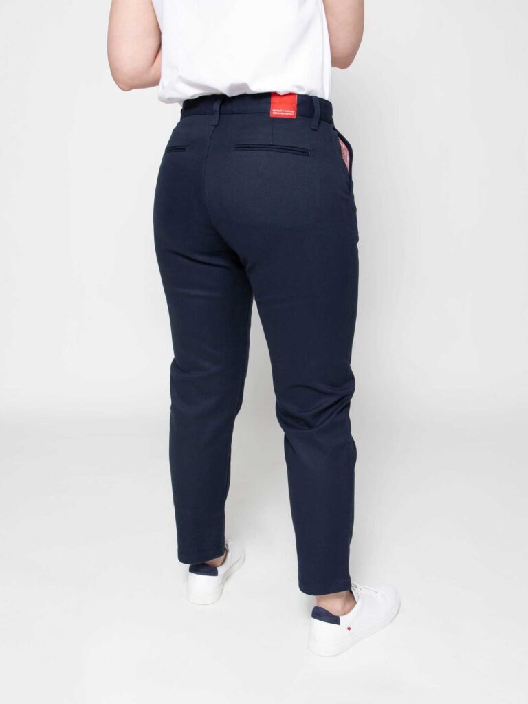 1083 - CHINO AJUSTE 263N 7/8EME coton bio filidenim flex uni bleu marine Femme