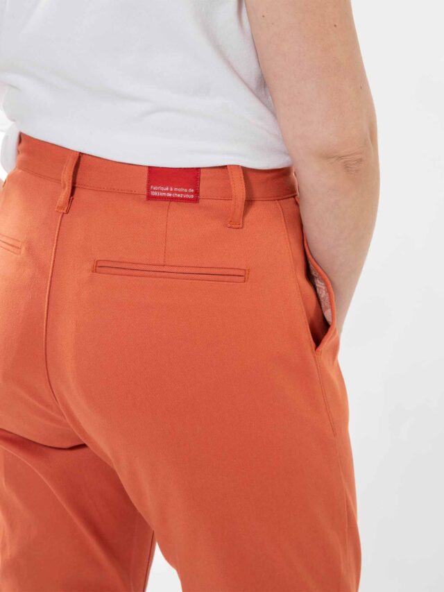 1083 - CHINO AJUSTE 263N coton bio filidenim flex uni brique Femme