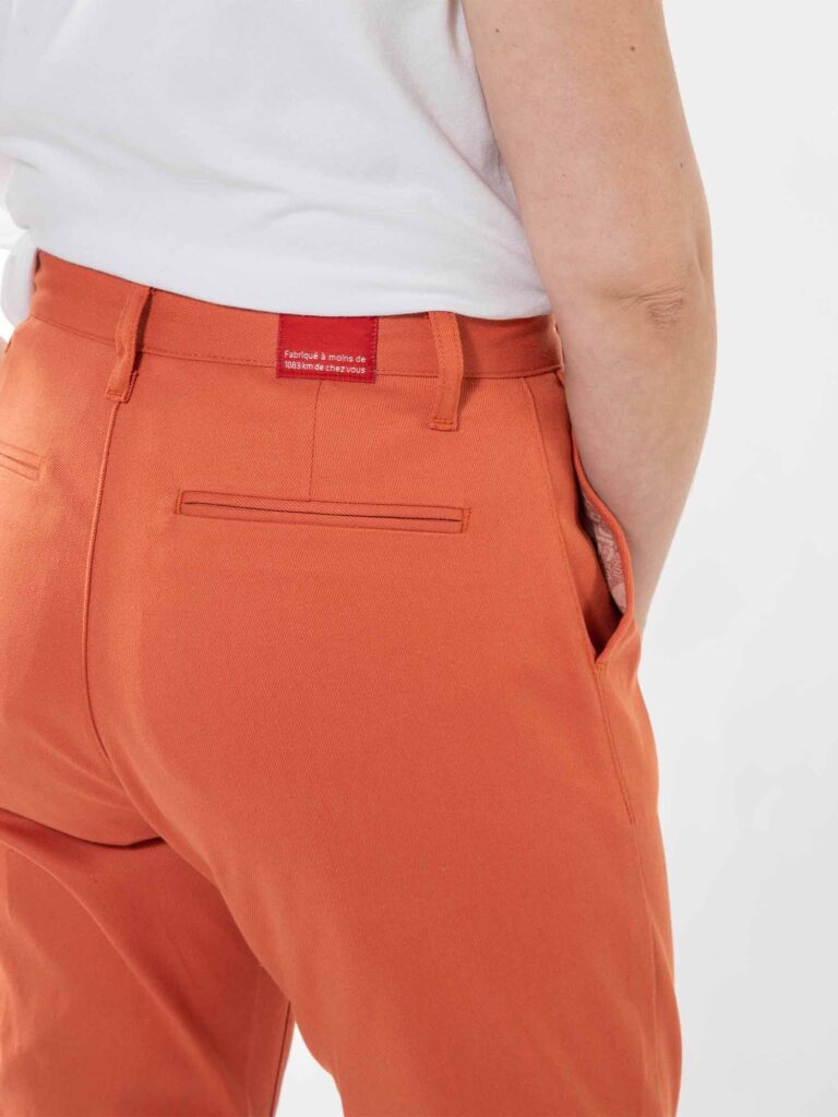 1083 - CHINO AJUSTE 263N coton bio filidenim flex uni brique Femme