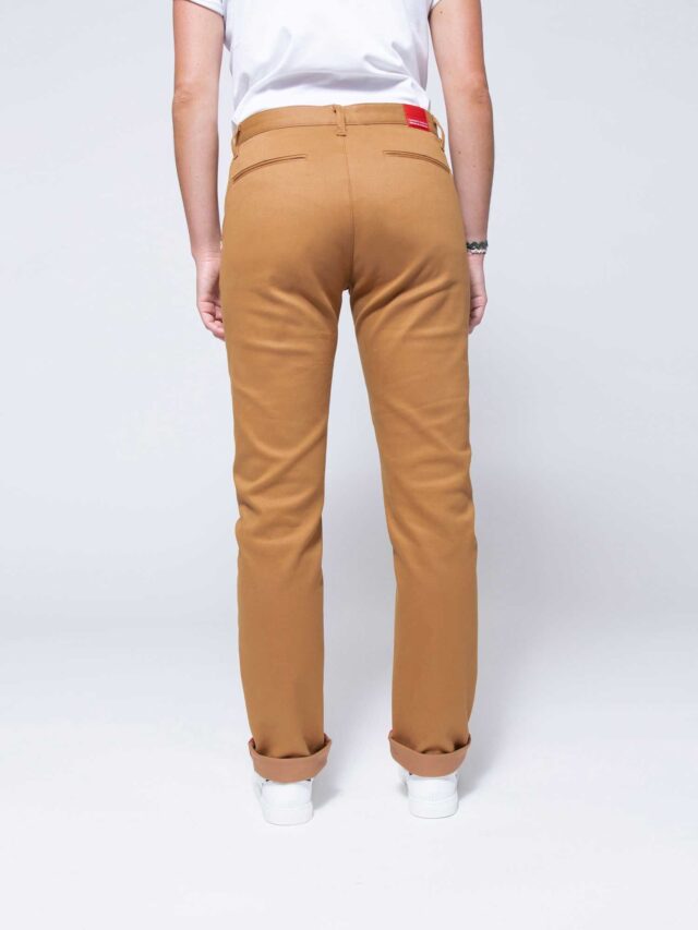 1083 - CHINO AJUSTE 263N coton bio filidenim flex uni camel Femme