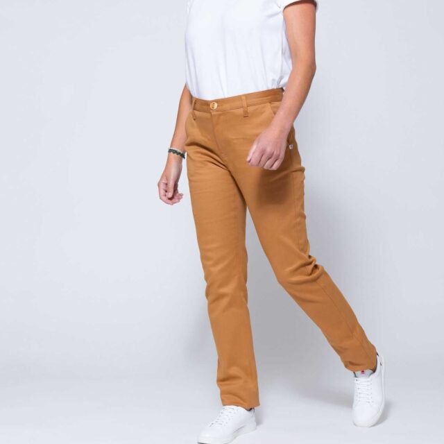 1083 - CHINO AJUSTE 263N coton bio filidenim flex uni camel Femme