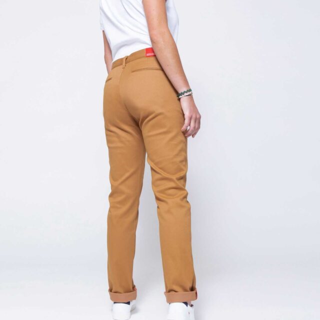 1083 - CHINO AJUSTE 263N coton bio filidenim flex uni camel Femme