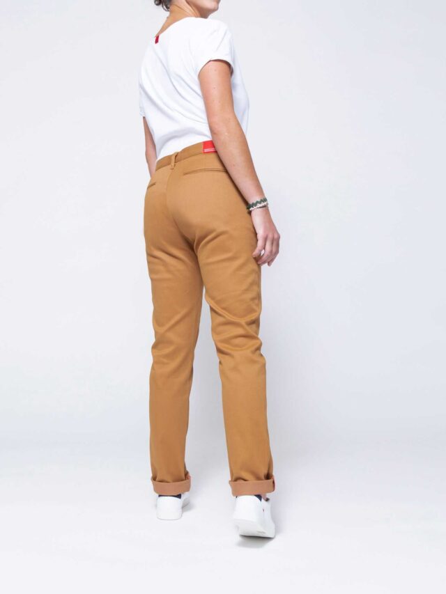 1083 - CHINO AJUSTE 263N coton bio filidenim flex uni camel Femme
