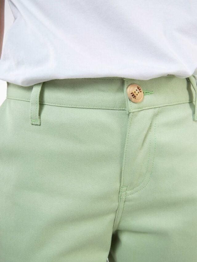 1083 - CHINO AJUSTE 263N coton bio filidenim flex uni vert amande Femme