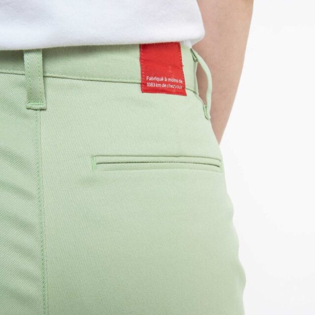 1083 - CHINO AJUSTE 263N coton bio filidenim flex uni vert amande Femme