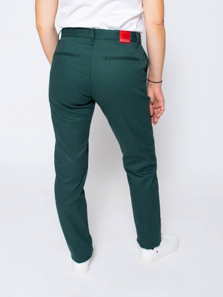 1083 - CHINO AJUSTE 263N coton bio filidenim flex uni vert emeraude Femme