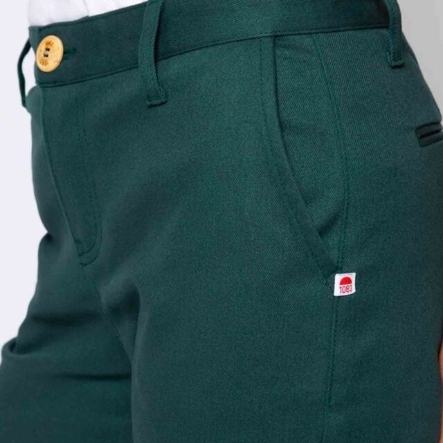 1083 - CHINO AJUSTE 263N coton bio filidenim flex uni vert emeraude Femme