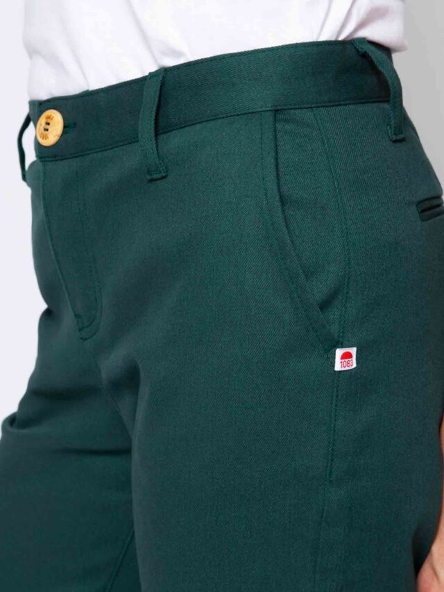 1083 - CHINO AJUSTE 263N coton bio filidenim flex uni vert emeraude Femme
