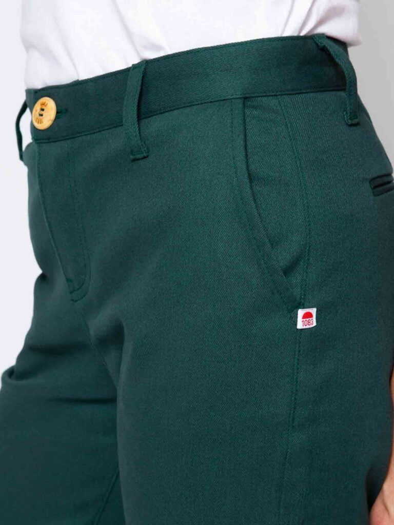 1083 - CHINO AJUSTE 263N coton bio filidenim flex uni vert emeraude Femme