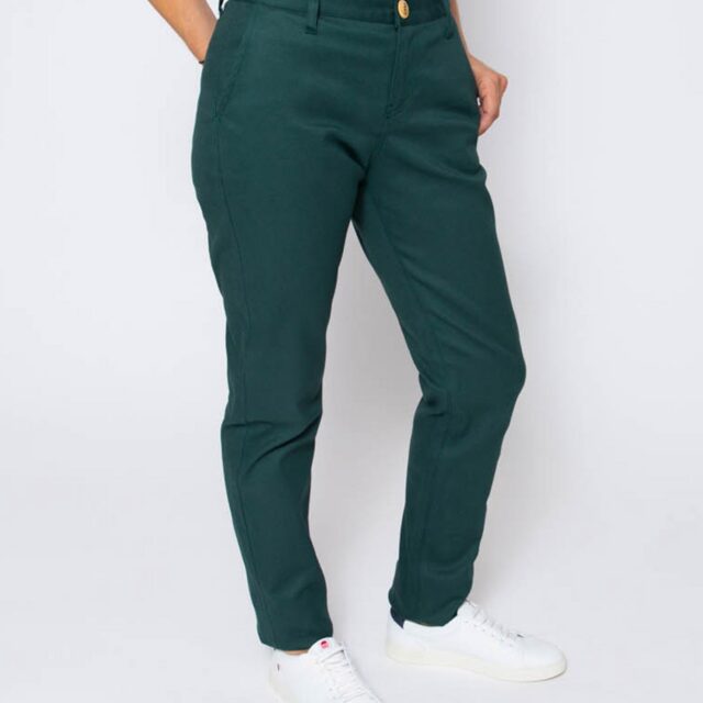 1083 - CHINO AJUSTE 263N coton bio filidenim flex uni vert emeraude Femme