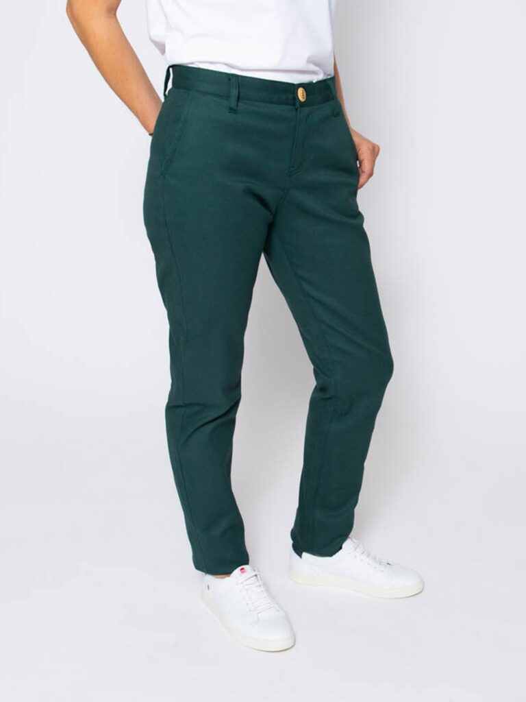 1083 - CHINO AJUSTE 263N coton bio filidenim flex uni vert emeraude Femme