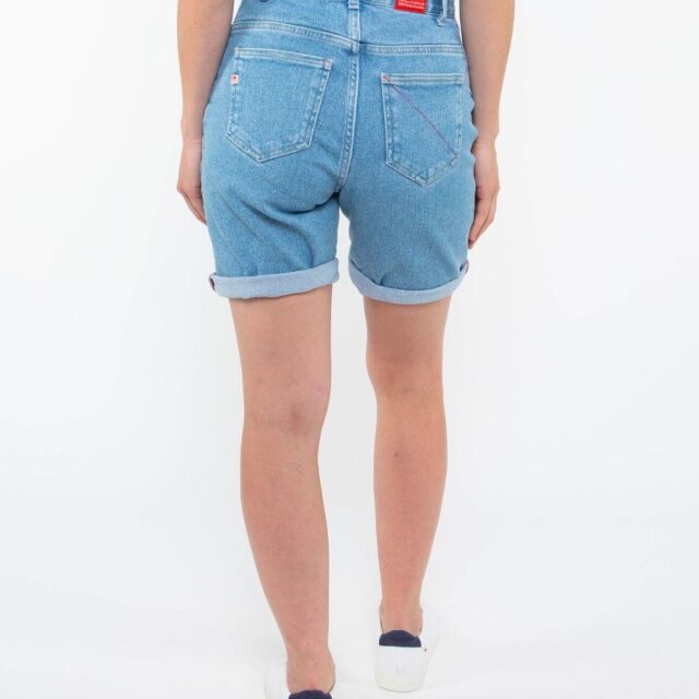 1083 - SHORT LONG 271H DROIT DELAVE taille haute coton bio indigo clair