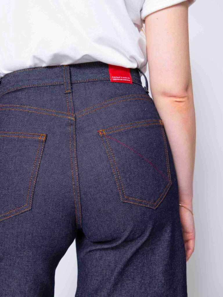 1083 - BERMUDA JEAN 271H DROIT taille haute coton bio indigo brut femme