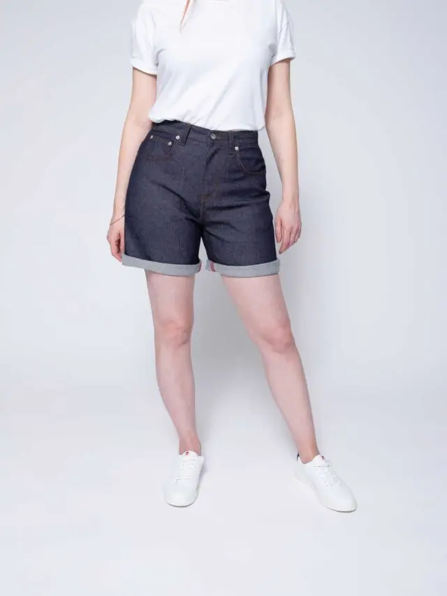 Short Bermuda Taille Haute Old Navy - Femme Taille 8, Rose Denim, Ourlet Roulé, 8" D'entrejambe