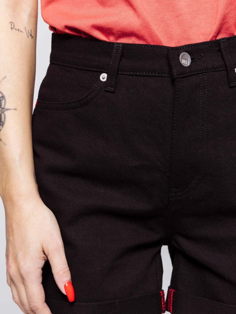 1083 - SHORT LARGE 276H 100 % coton bio denimoriginal uni noir