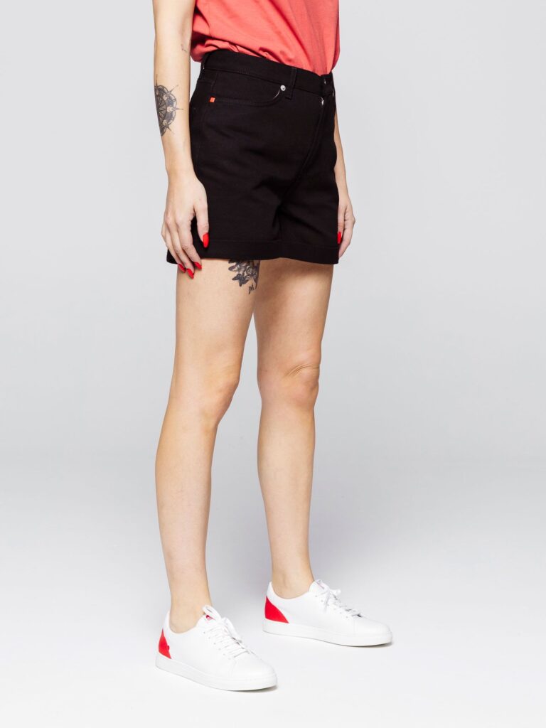1083 - SHORT LARGE 276H 100 % coton bio denimoriginal uni noir