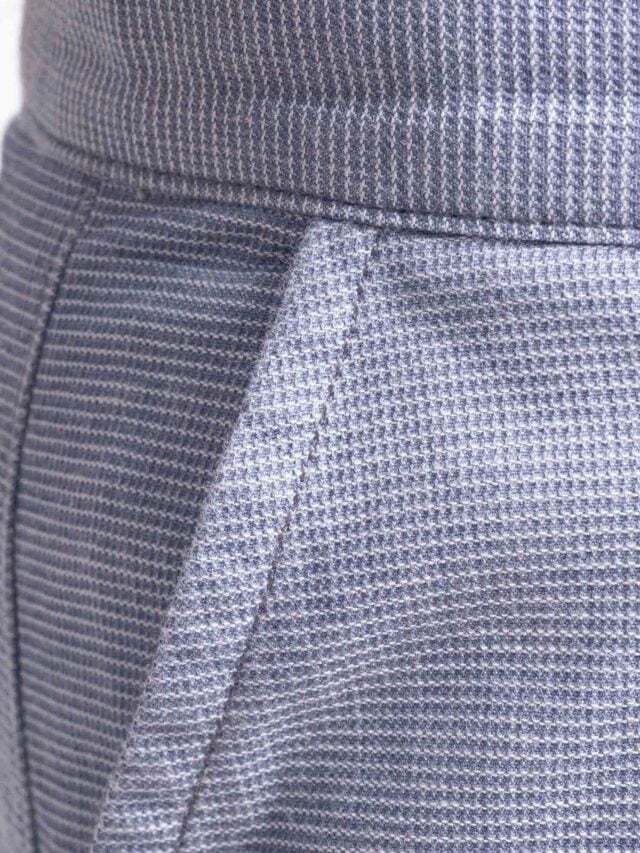 1083 - SHORT PINCE 278H LARGE taille haute coton bio pique flex bleu Femme