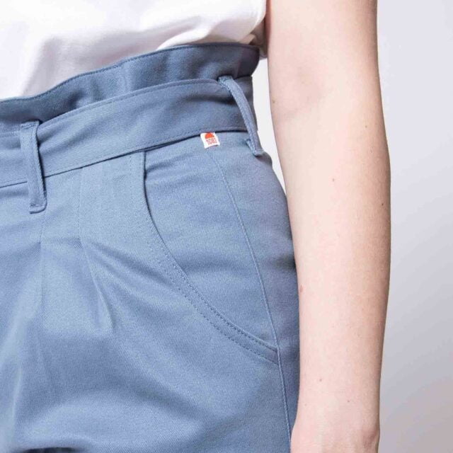 1083 - SHORT NOUE 279H LARGE taille haute coton bio bleu horizon