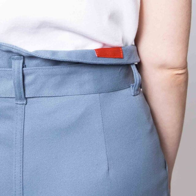 1083 - SHORT NOUE 279H LARGE taille haute coton bio bleu horizon