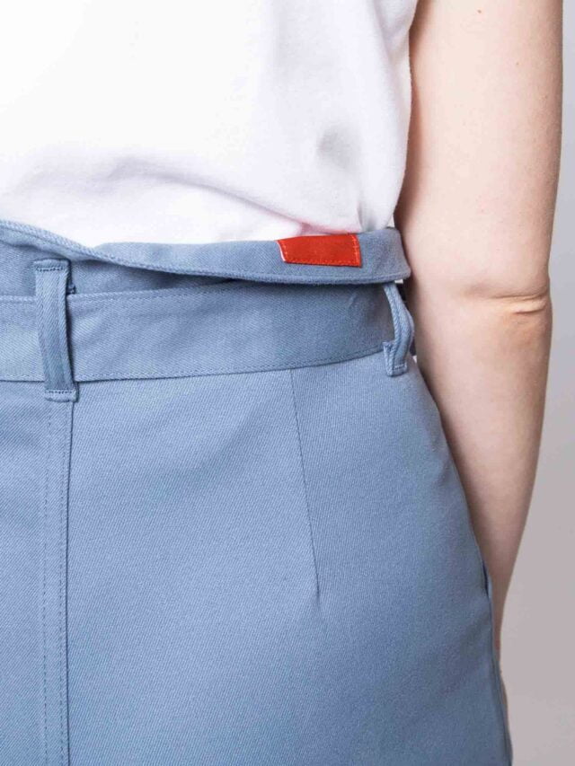 1083 - SHORT NOUE 279H LARGE taille haute coton bio bleu horizon