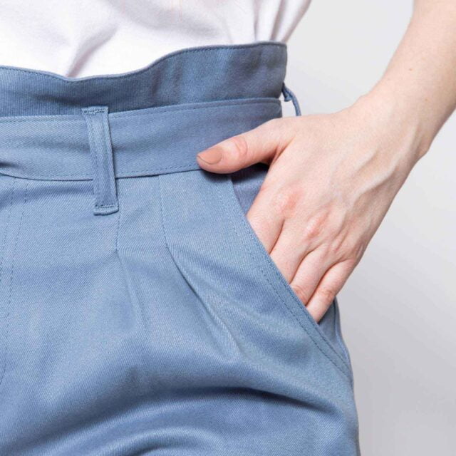 1083 - SHORT NOUE 279H LARGE taille haute coton bio bleu horizon