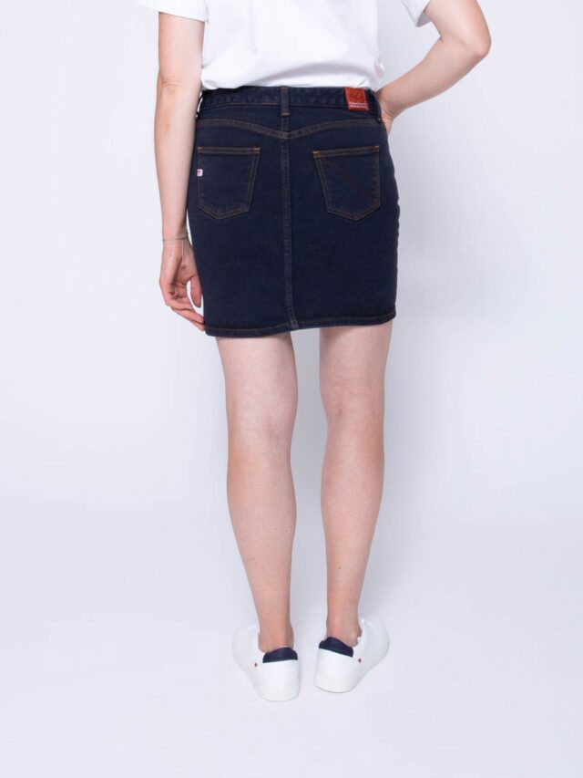1083 - JUPE AJUSTEE 290N coton bio superdenim flex bleu nuit Femme
