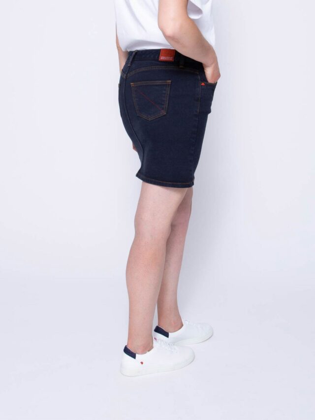 1083 - JUPE AJUSTEE 290N coton bio superdenim flex bleu nuit Femme