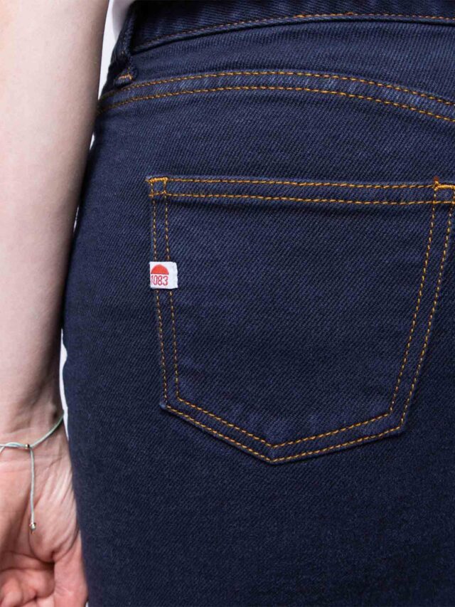 1083 - JUPE AJUSTEE 290N coton bio superdenim flex bleu nuit Femme