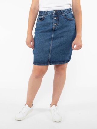Jupe droite 291h delave taille haute par la marque 1083 1083 - Jupe droite 291h delave taille haute