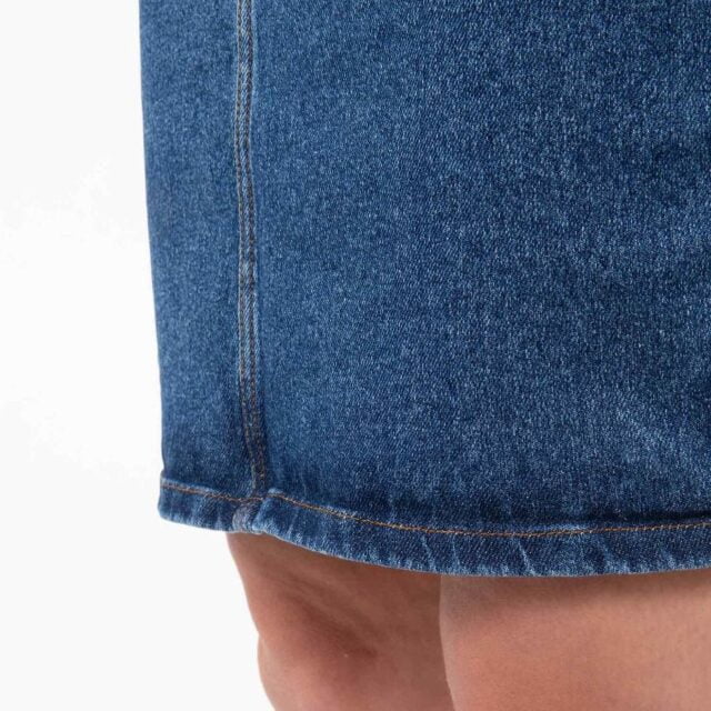 1083 - JUPE DROITE 291H DELAVE taille haute coton bio indigo ocean